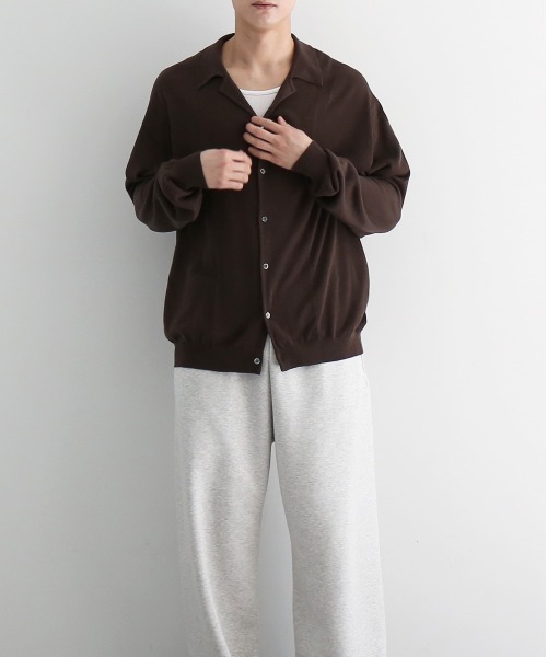 crepuscule(クレプスキュール)の「【EXCLUSIVE】crepuscule Open collar knit shirt(ニット/セーター・メンズ・ブルー/ホワイト/ブラック/ブラウン/ネイビー・1/2)」の3枚目の写真