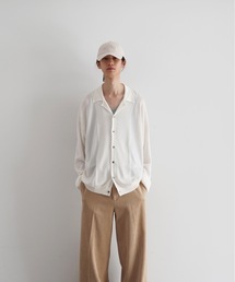 O（オー）の「【EXCLUSIVE】crepuscule Open collar knit shirt（ニット/セーター）」
