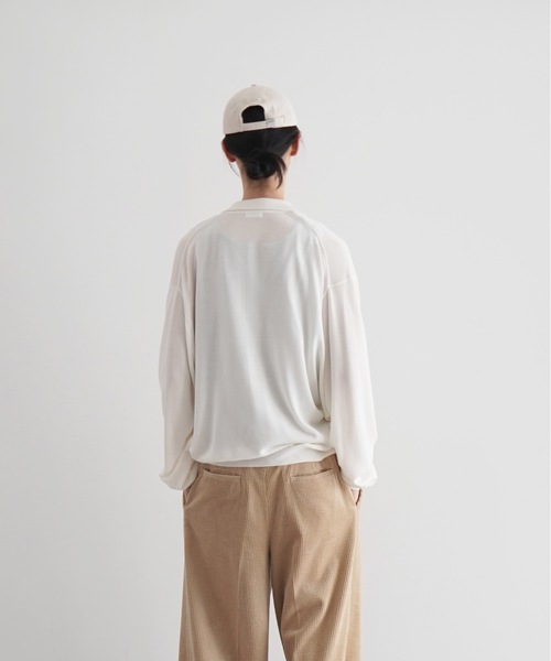crepuscule（クレプスキュール）の「【EXCLUSIVE】crepuscule Open collar knit shirt（ニット/セーター・メンズ・ブルー/ホワイト/ブラック・1/2）」の5枚目の写真