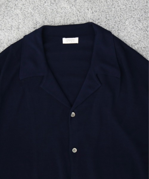 EXCLUSIVE】crepuscule Open collar knit shirt（ニット/セーター