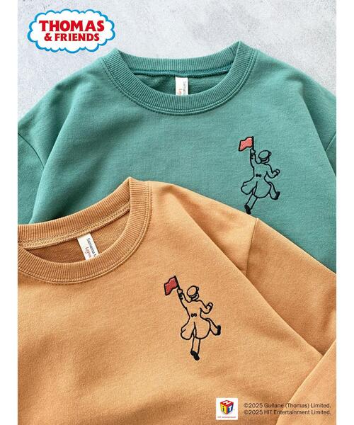 Samansa Mos2 Lagom（サマンサモスモスラーゴム）の「【きかんしゃトーマス】バックプリントトレーナー（Tシャツ/カットソー・キッズ・グリーン/キャメル・100/110/120/95）」の3枚目の写真