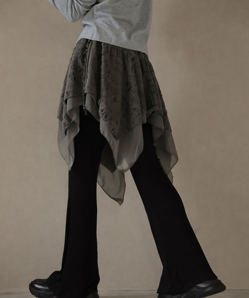 Ulysses（ユリシス）の「裾アシメデザインミニスカート（スカート・レディース・ブラウン/ダークグレー/ブラック・F）」の3枚目の写真