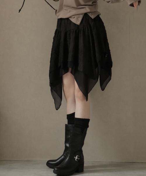 Ulysses（ユリシス）の「裾アシメデザインミニスカート（スカート・レディース・ブラウン/ダークグレー/ブラック・F）」の15枚目の写真