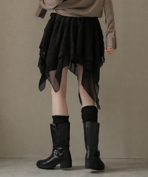 Ulysses（ユリシス）の「裾アシメデザインミニスカート（スカート・レディース・ブラウン/ダークグレー/ブラック・F）」の16枚目の写真