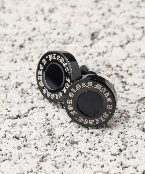 Pledge(プレッジ)の「【RES】【Pledge(プレッジ)】オニキスピアス(ペア)(ピアス(両耳用)・メンズ・ゴールド/シルバー/ブラック・FREE)」の2枚目の写真