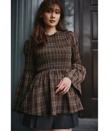 Her lip to | Checked Flared Peplum Top(シャツ/ブラウス)