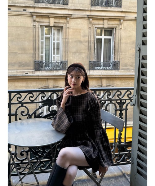 トップス Checked Flared Peplum Top Checked Flared Peplum Top（シャツ/ブラウス）｜Her lip to