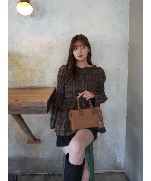 Checked Flared Peplum Top（シャツ/ブラウス）｜Her lip to（ハー