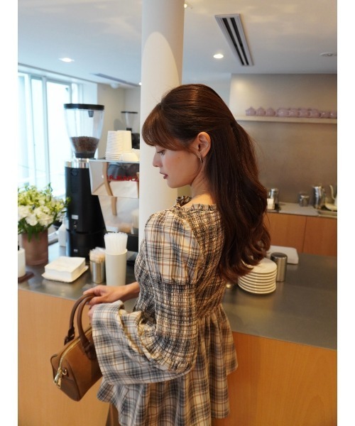 Checked Flared Peplum Top（シャツ/ブラウス）｜Her lip to（ハー
