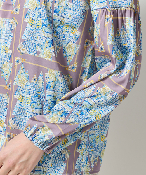 セール】【NARACAMICIE】GENIUS森柄長袖プルオーバー（シャツ/ブラウス