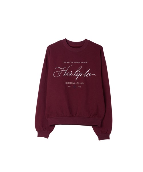 Her lip to(ハーリップトゥー)の「Social Club Sweatshirt(スウェット・レディース・ボルドー/ローズ/ネイビー・FREE)」の1枚目の写真