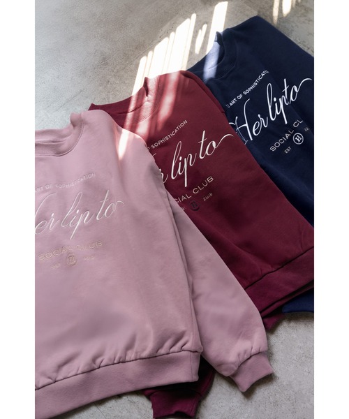 Her lip to(ハーリップトゥー)の「Social Club Sweatshirt(スウェット・レディース・ボルドー/ローズ/ネイビー・FREE)」の7枚目の写真