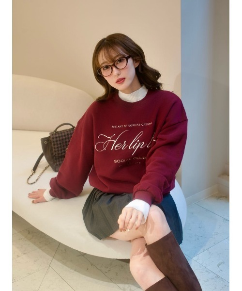 Her lip to(ハーリップトゥー)の「Social Club Sweatshirt(スウェット・レディース・ボルドー/ローズ/ネイビー・FREE)」の16枚目の写真