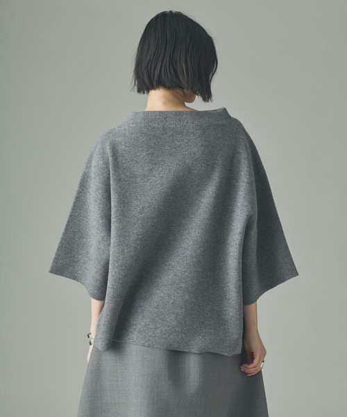 Curensology（カレンソロジー）の「Curensology(カレンソロジー)/ダブルフェイスニットプルオーバー（ニット/セーター・レディース・グレー/ライトベージュ・FREE）」の11枚目の写真