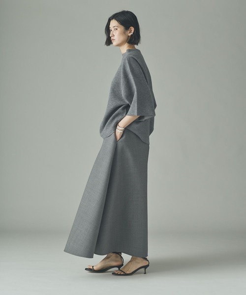 Curensology（カレンソロジー）の「Curensology(カレンソロジー)/ダブルフェイスニットプルオーバー（ニット/セーター・レディース・グレー/ライトベージュ・FREE）」の13枚目の写真