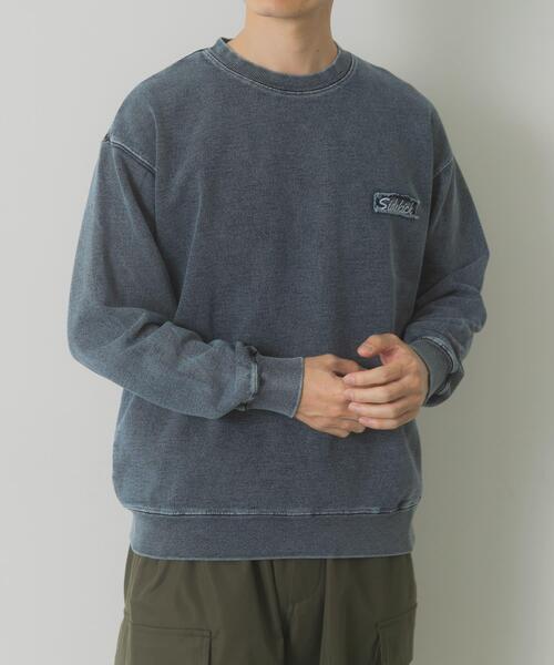 ITEMS URBANRESEARCH（アイテムズ アーバンリサーチ）の「ワンポイント刺繍スウェットデニムトップス（スウェット・メンズ・ブルー/ブラック/ネイビー・LARGE/MEDIUM）」の3枚目の写真