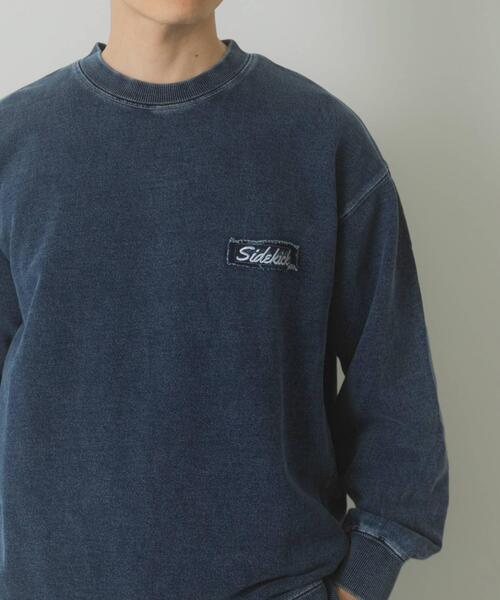 ITEMS URBANRESEARCH（アイテムズ アーバンリサーチ）の「ワンポイント刺繍スウェットデニムトップス（スウェット・メンズ・ブルー/ブラック/ネイビー・LARGE/MEDIUM）」の20枚目の写真