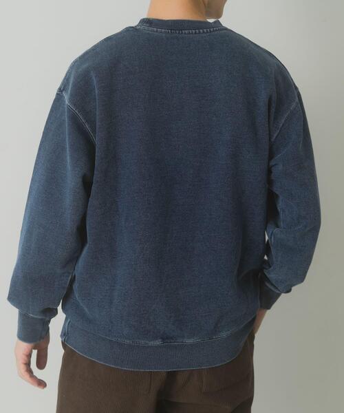ITEMS URBANRESEARCH（アイテムズ アーバンリサーチ）の「ワンポイント刺繍スウェットデニムトップス（スウェット・メンズ・ブルー/ブラック/ネイビー・LARGE/MEDIUM）」の17枚目の写真
