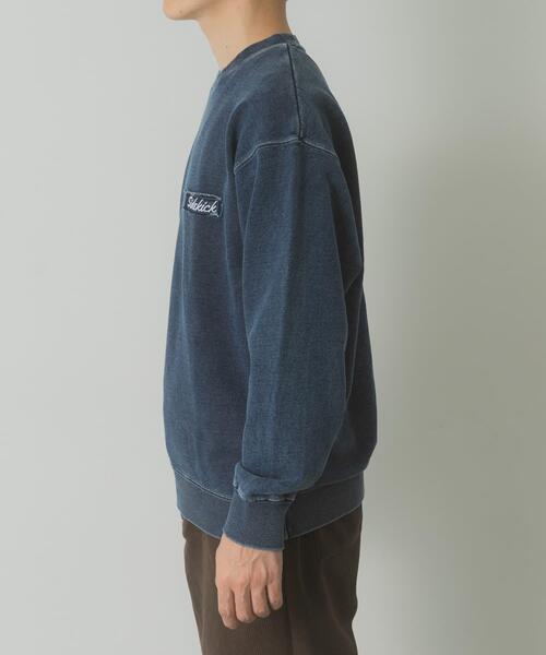 ITEMS URBANRESEARCH（アイテムズ アーバンリサーチ）の「ワンポイント刺繍スウェットデニムトップス（スウェット・メンズ・ブルー/ブラック/ネイビー・LARGE/MEDIUM）」の14枚目の写真