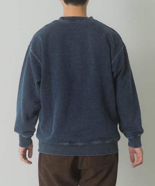 ITEMS URBANRESEARCH（アイテムズ アーバンリサーチ）の「ワンポイント刺繍スウェットデニムトップス（スウェット・メンズ・ブルー/ブラック/ネイビー・LARGE/MEDIUM）」の13枚目の写真