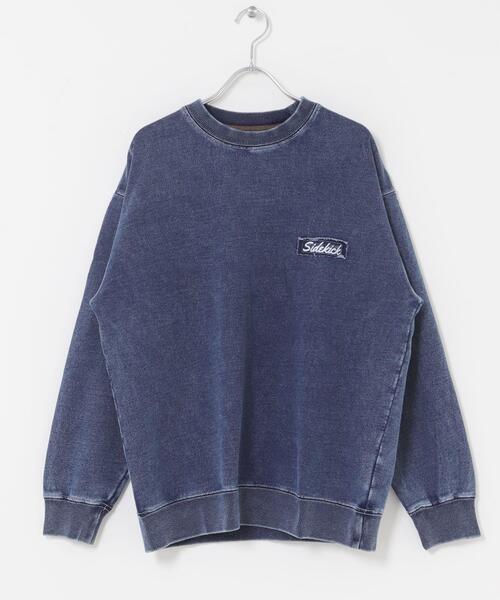 ITEMS URBANRESEARCH（アイテムズ アーバンリサーチ）の「ワンポイント刺繍スウェットデニムトップス（スウェット・メンズ・ブルー/ブラック/ネイビー・LARGE/MEDIUM）」の12枚目の写真