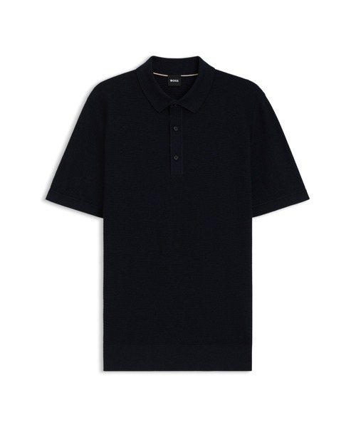 BOSS(ボス)の「レギュラーフィット ニットポロシャツ コットン入り(ポロシャツ・メンズ・ホワイト/ダークブルー・XL/M/XXL/S/L/XXXL)」の10枚目の写真