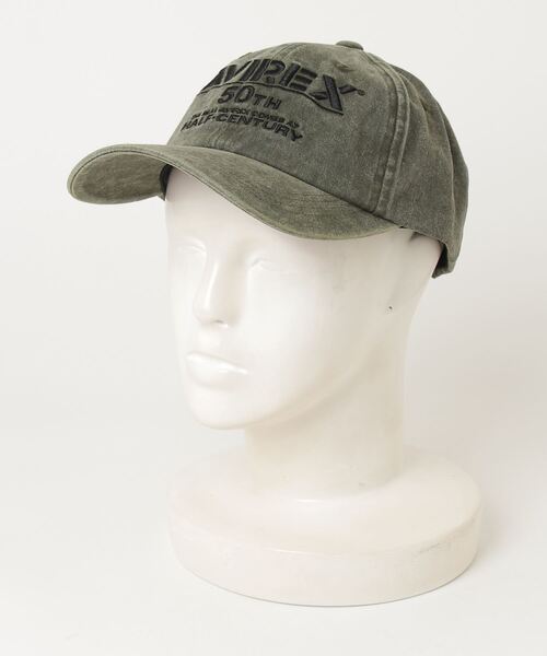 AVIREX(アヴィレックス)の「AVIREX / アヴィレックス 50th ANNIVERSARY LOGO PIGMENT CAP / 50周年 ロゴ ピグメント キャップ(キャップ・レディース・カーキ/ブラック/ネイビー/ブラウン・FREE)」の4枚目の写真