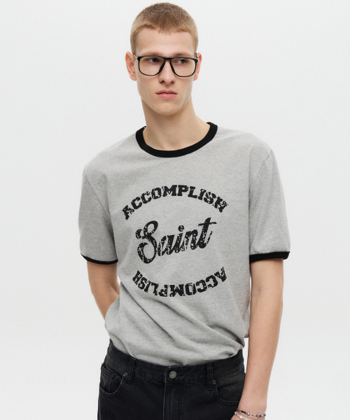 DNSR(ディーエヌエスアール)の「セイントシルケットハーフリンガーTシャツグレー(Tシャツ/カットソー・メンズ・その他・MEDIUM/LARGE/X-LARGE)」の1枚目の写真