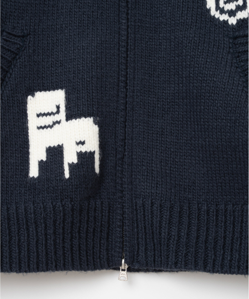 Millo Archive（ミロ アーカイブ）の「ロウインタルシアコウイチャンニットジップアップ[ネイビー]（ニット/セーター・メンズ・その他・X-LARGE/MEDIUM/LARGE）」の4枚目の写真