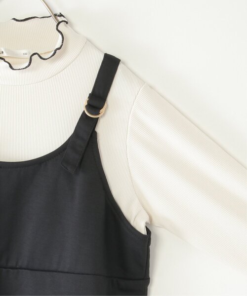 ikka（イッカ）の「【親子コーデ】ポンチジャンスカドッキングワンピース（120~160cm）（ワンピース・キッズ・ブラック/オリーブ・120/130/140/150/160）」の5枚目の写真