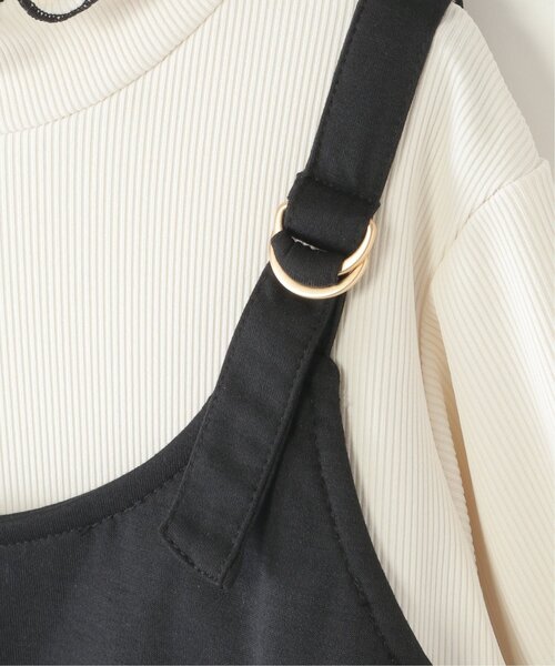 ikka（イッカ）の「【親子コーデ】ポンチジャンスカドッキングワンピース（120~160cm）（ワンピース・キッズ・ブラック/オリーブ・120/130/140/150/160）」の10枚目の写真