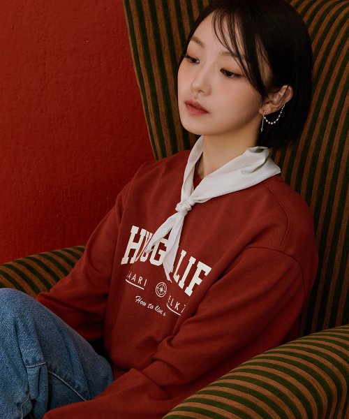 CHASECULT(チェイスカルト)の「共用エッセンシャルアーチレタリングスウェット-DERU5111B0R(スウェット・レディース・バーガンディー・90/100/95/105)」の5枚目の写真