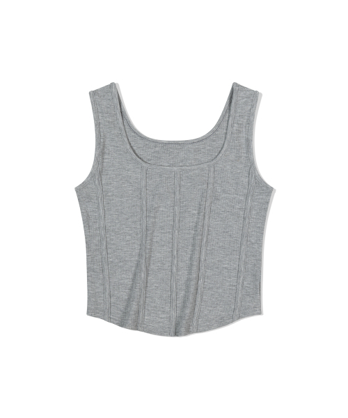 MOAA（モア）の「シェイプ＆リブトップ ノースリーブ（グレー）（Tシャツ/カットソー・レディース・その他・SMALL/MEDIUM）」の2枚目の写真