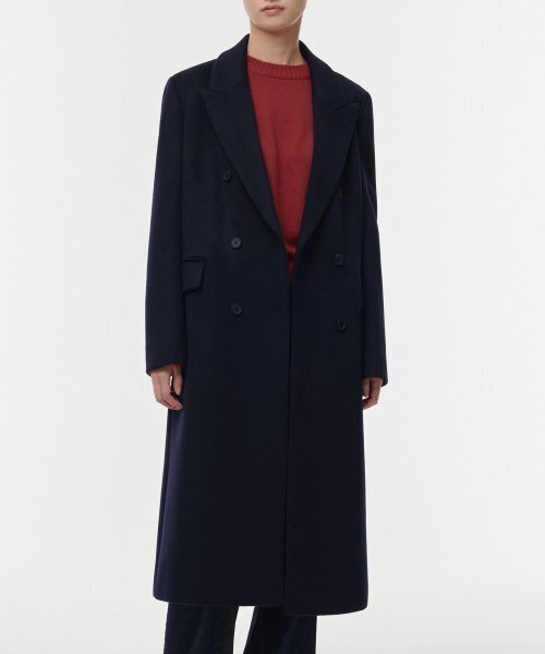 MUSINSA STANDARD WOMAN(ムシンサスタンダードウーマン)の「レディースカシミアブレンドダブルチェスターロングコート【ネイビー】(チェスターコート・レディース・その他・SMALL/MEDIUM/LARGE/X-SMALL)」の2枚目の写真