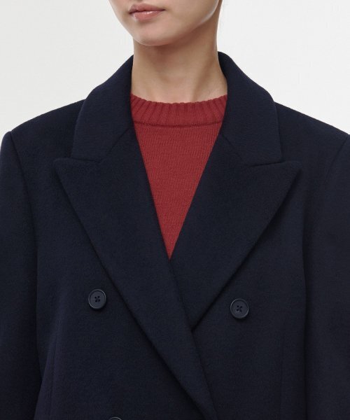 MUSINSA STANDARD WOMAN(ムシンサスタンダードウーマン)の「レディースカシミアブレンドダブルチェスターロングコート【ネイビー】(チェスターコート・レディース・その他・SMALL/MEDIUM/LARGE/X-SMALL)」の4枚目の写真