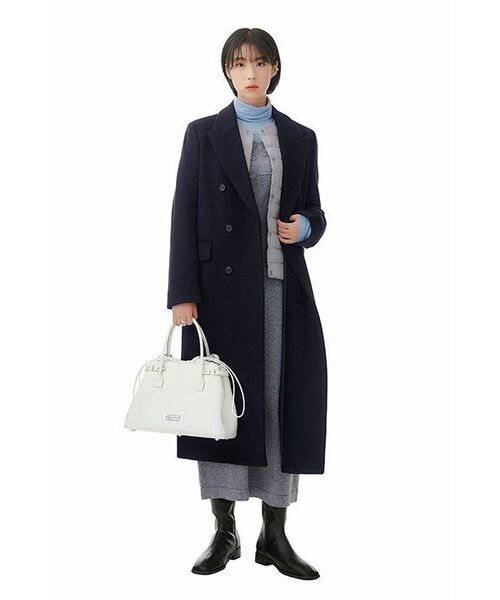 MUSINSA STANDARD WOMAN(ムシンサスタンダードウーマン)の「レディースカシミアブレンドダブルチェスターロングコート【ネイビー】(チェスターコート・レディース・その他・SMALL/MEDIUM/LARGE/X-SMALL)」の11枚目の写真