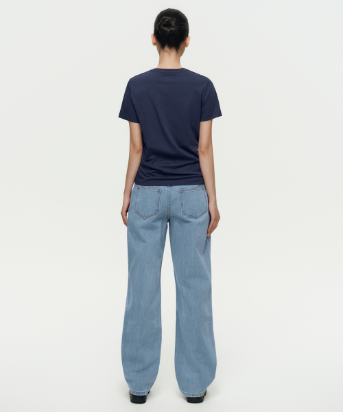 MUSINSA STANDARD WOMAN（ムシンサスタンダードウーマン）の「ウィメンズ ローライズワイドデニムパンツ [ライトインディゴ]（デニムパンツ・レディース・その他・27/28/29/30/24/25/26）」の3枚目の写真