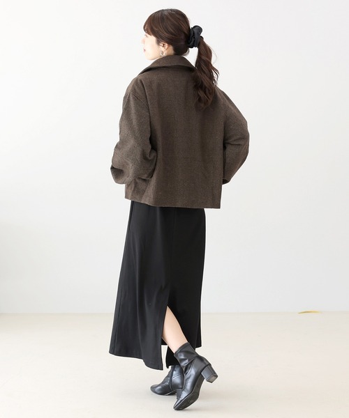 Aletta vita(アレッタビータ)の「T/Cリブ長袖ロングワンピース(ワンピース・レディース・ブラック/ブラウン・M)」の5枚目の写真