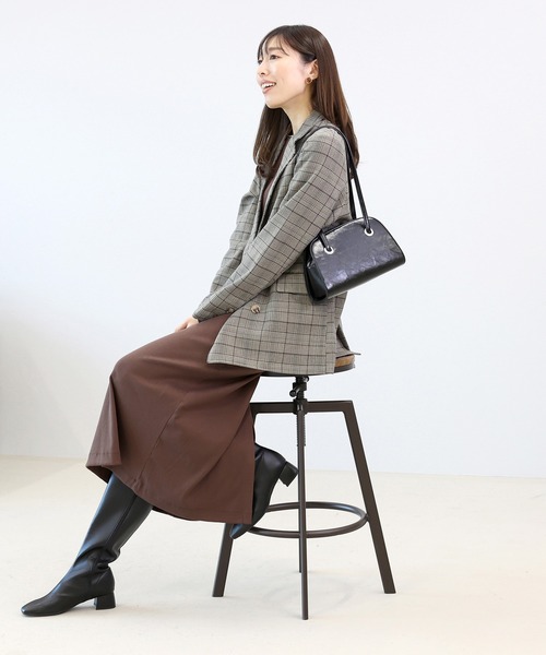 Aletta vita(アレッタビータ)の「T/Cリブ長袖ロングワンピース(ワンピース・レディース・ブラック/ブラウン・M)」の13枚目の写真