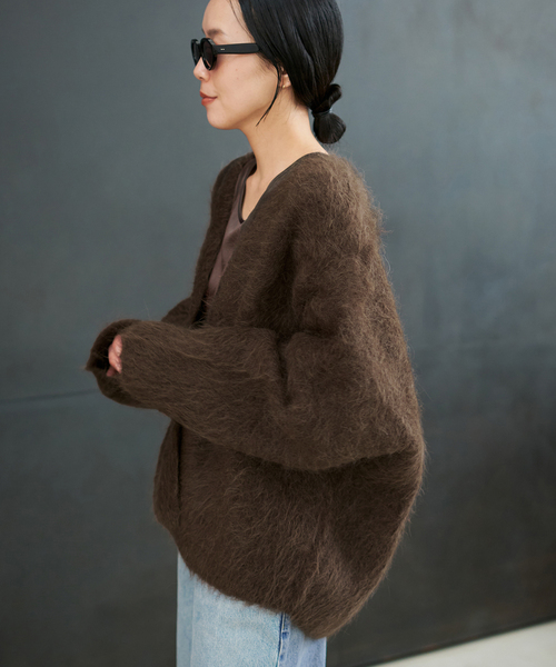 plage（プラージュ）の「R’IAM シャギーカーディガン（カーディガン/ボレロ・レディース・ホワイト/ブラウン・FREE）」の7枚目の写真