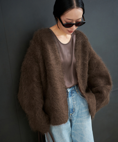 plage（プラージュ）の「R’IAM シャギーカーディガン（カーディガン/ボレロ・レディース・ホワイト/ブラウン・FREE）」の10枚目の写真