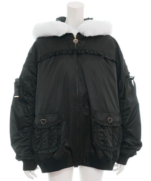 Secret Honey（シークレットハニー）の「ヨークフリルブルゾン（ブルゾン・レディース・ブラック/オフホワイト・MEDIUM）」の10枚目の写真