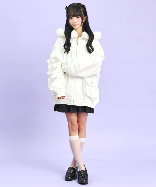 Secret Honey（シークレットハニー）の「ヨークフリルブルゾン（ブルゾン・レディース・ブラック/オフホワイト・MEDIUM）」の4枚目の写真