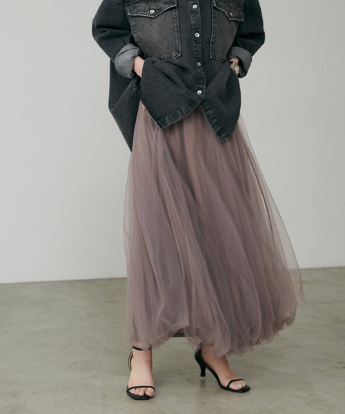 LARUTA(ラルータ)の「【LARUTA】ボリュームチュールスカート(スカート・レディース・ブラック/その他1/グレー/ピンクベージュ/オフホワイト/ライトベージュ/ライトグレー・FREE)」の6枚目の写真