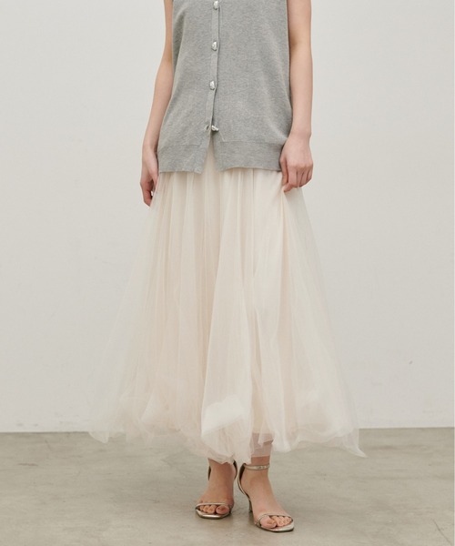 LARUTA(ラルータ)の「【LARUTA】ボリュームチュールスカート(スカート・レディース・ブラック/その他1/グレー/ピンクベージュ/オフホワイト/ライトベージュ/ライトグレー・FREE)」の2枚目の写真