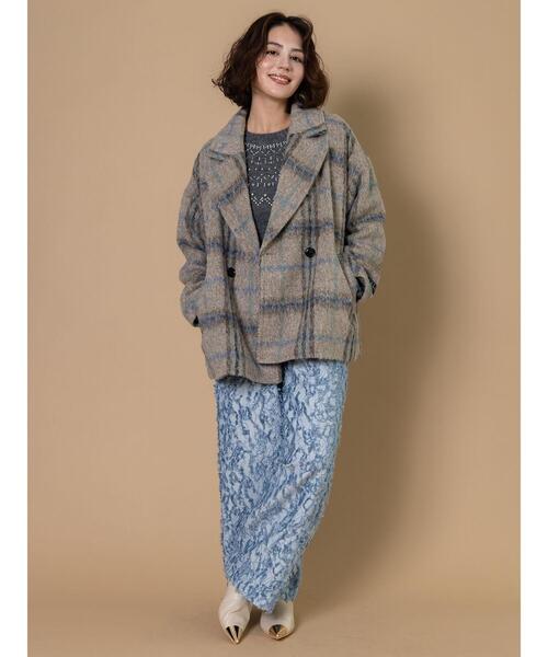 Te chichi CLASSIC（テチチクラシック）の「デニムライクカットジャガードワイドパンツ《2025winter catalog item》（その他パンツ・レディース・サックスブルー/ネイビー・F）」の3枚目の写真