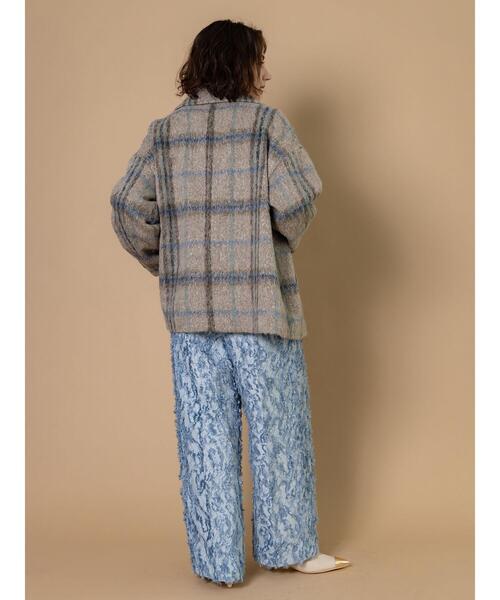 Te chichi CLASSIC（テチチクラシック）の「デニムライクカットジャガードワイドパンツ《2025winter catalog item》（その他パンツ・レディース・サックスブルー/ネイビー・F）」の4枚目の写真