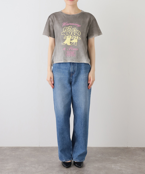 ASHLEY WILLIAMS(アシュリーウィリアムス)の「【Ashley Williams 】WASHED GREY CROPPED T-SH AWAW250098(Tシャツ/カットソー・レディース・チャコールグレー・MEDIUM)」の3枚目の写真