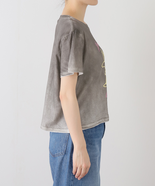 ASHLEY WILLIAMS(アシュリーウィリアムス)の「【Ashley Williams 】WASHED GREY CROPPED T-SH AWAW250098(Tシャツ/カットソー・レディース・チャコールグレー・MEDIUM)」の7枚目の写真
