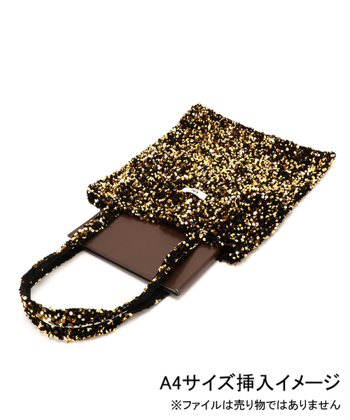 Spick & Span（スピックアンドスパン）の「《追加》Uhr/ウーア SPANGLE VELOUR TOTE（トートバッグ・レディース・ブラック/チャコールグレー・FREE）」の11枚目の写真